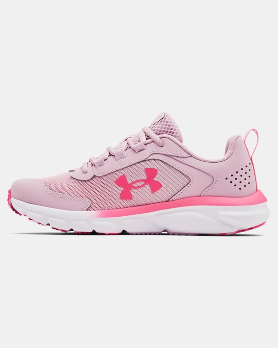 Girls' Grade School UA Assert 9 Running Shoes, Pink, pdpMainDesktop image number 1